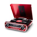 ION stylový gramofon v kufříku se zabudovanými speakery, FM rádio, RIPovací fce, červený (X) (M)